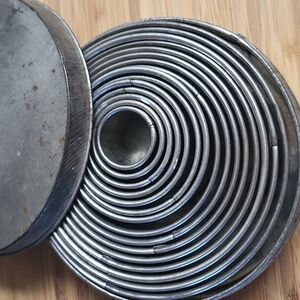 Vintage German  Round Tin Cookie Cutter Set. 15 Cookie Cutters.